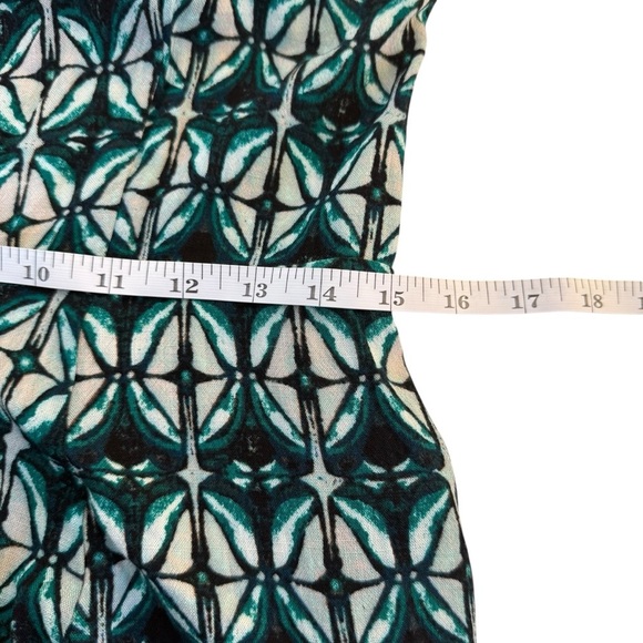 Free People Milania Maxi Dress Size 10 Green Open Back Boho Bohemian Geometric - Picture 11 of 12